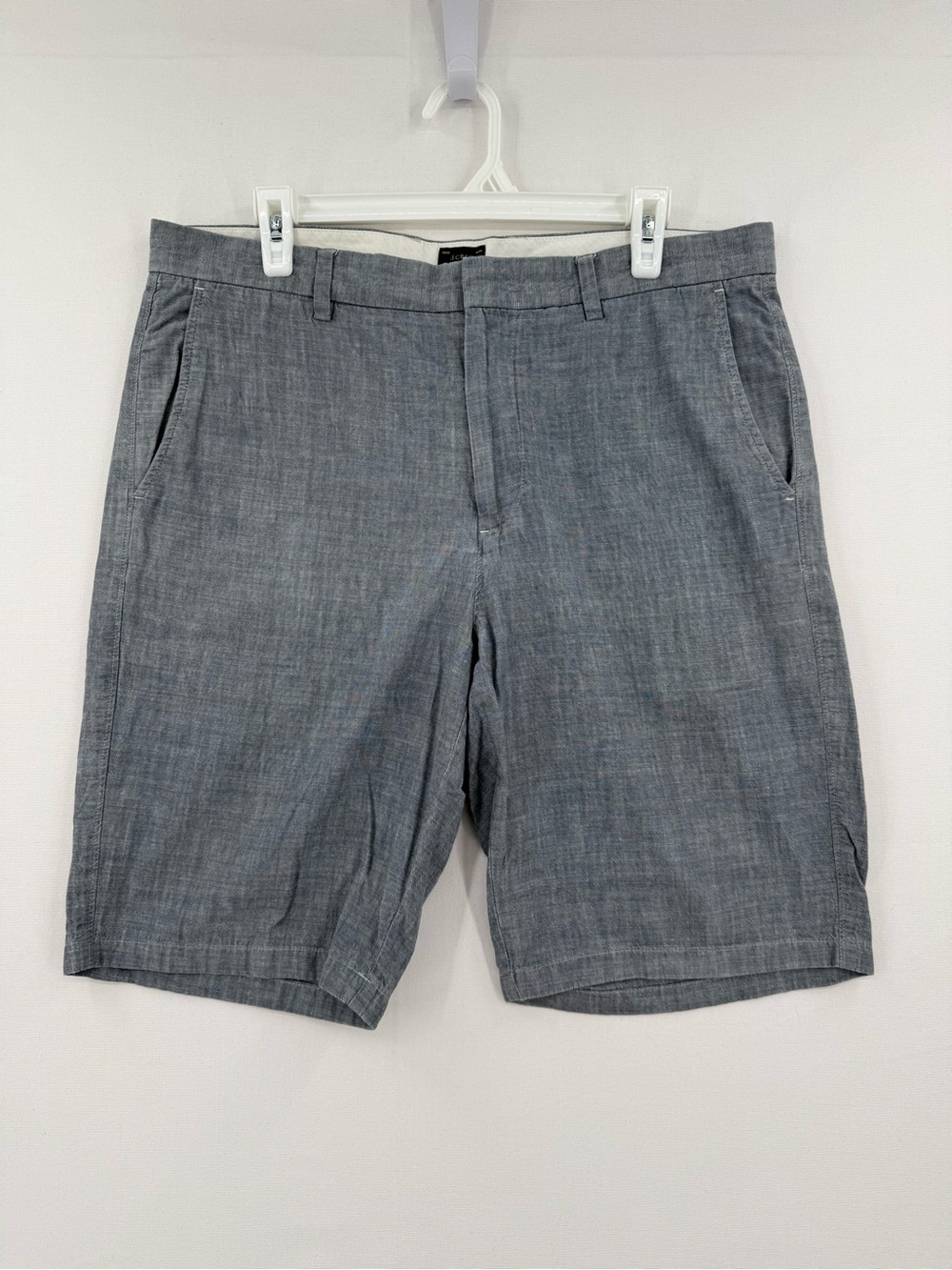 J. Crew Club Men’s Gray Cotton Chino Shorts 34 10.5” Inseam Flat Front
